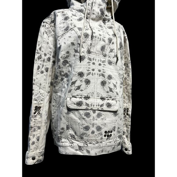 Ser.O.Ya Hoodie UNISEX SM WHITE/GREY SEASHELL Print Kangaroo Pocket GORPCORE - Picture 4 of 13